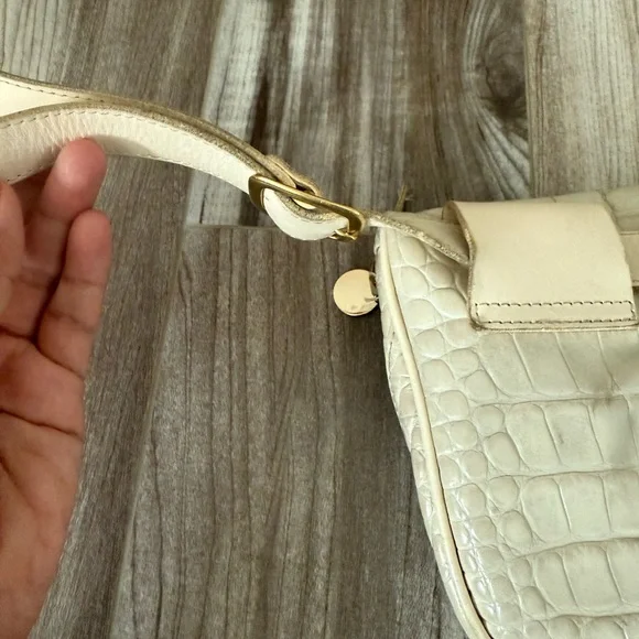 Clare V Cream Crocodile-Embossed Crossbody Bag - Picture 11 of 11